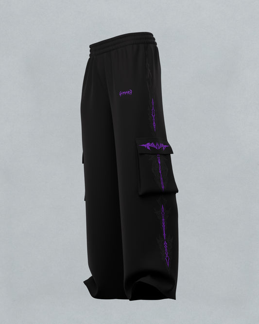 FeralWalk Oversized Cargo Joggers - Purple