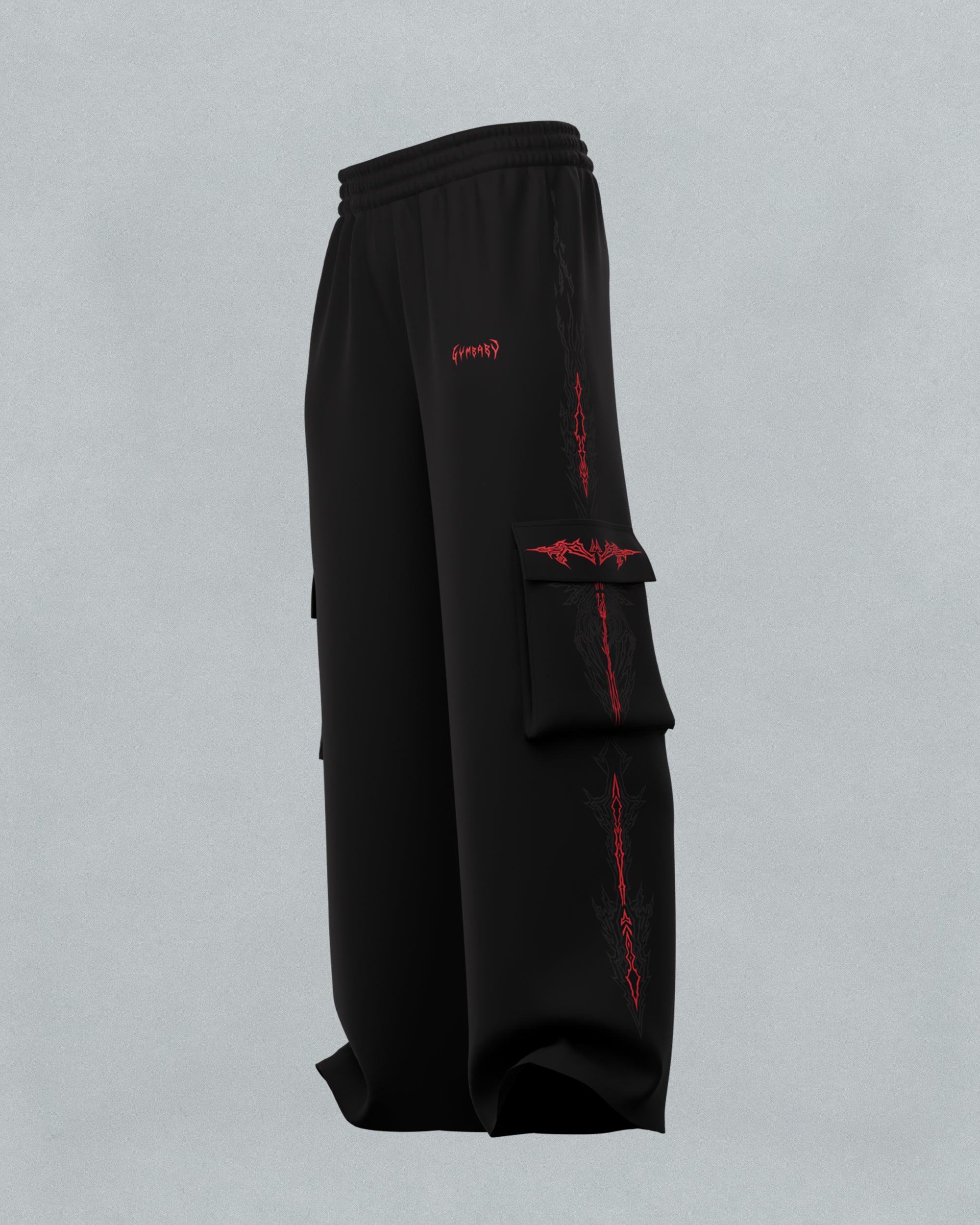 FeralWalk Oversized Cargo Joggers - Blood Red