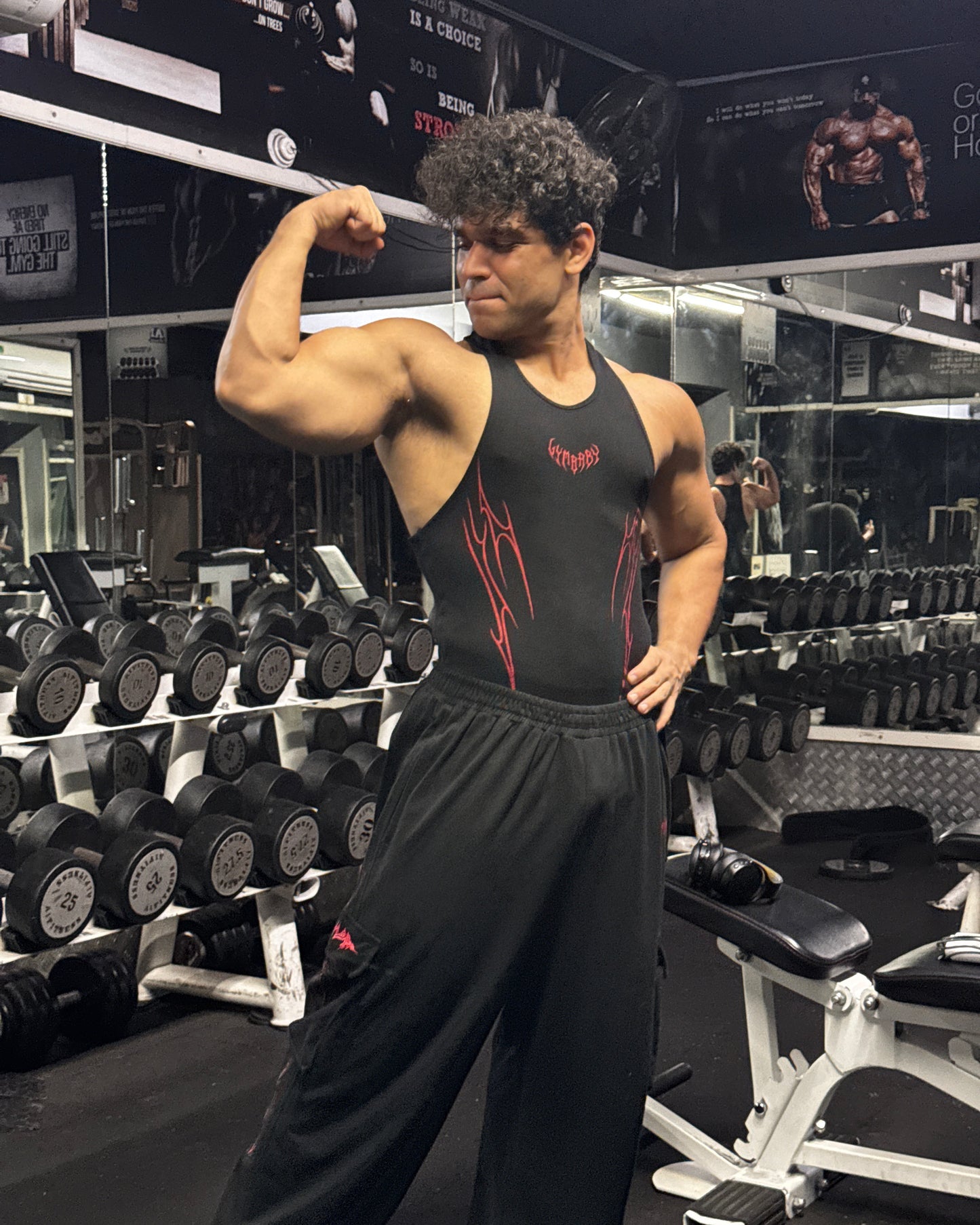 Person lifting weights in a gym setting