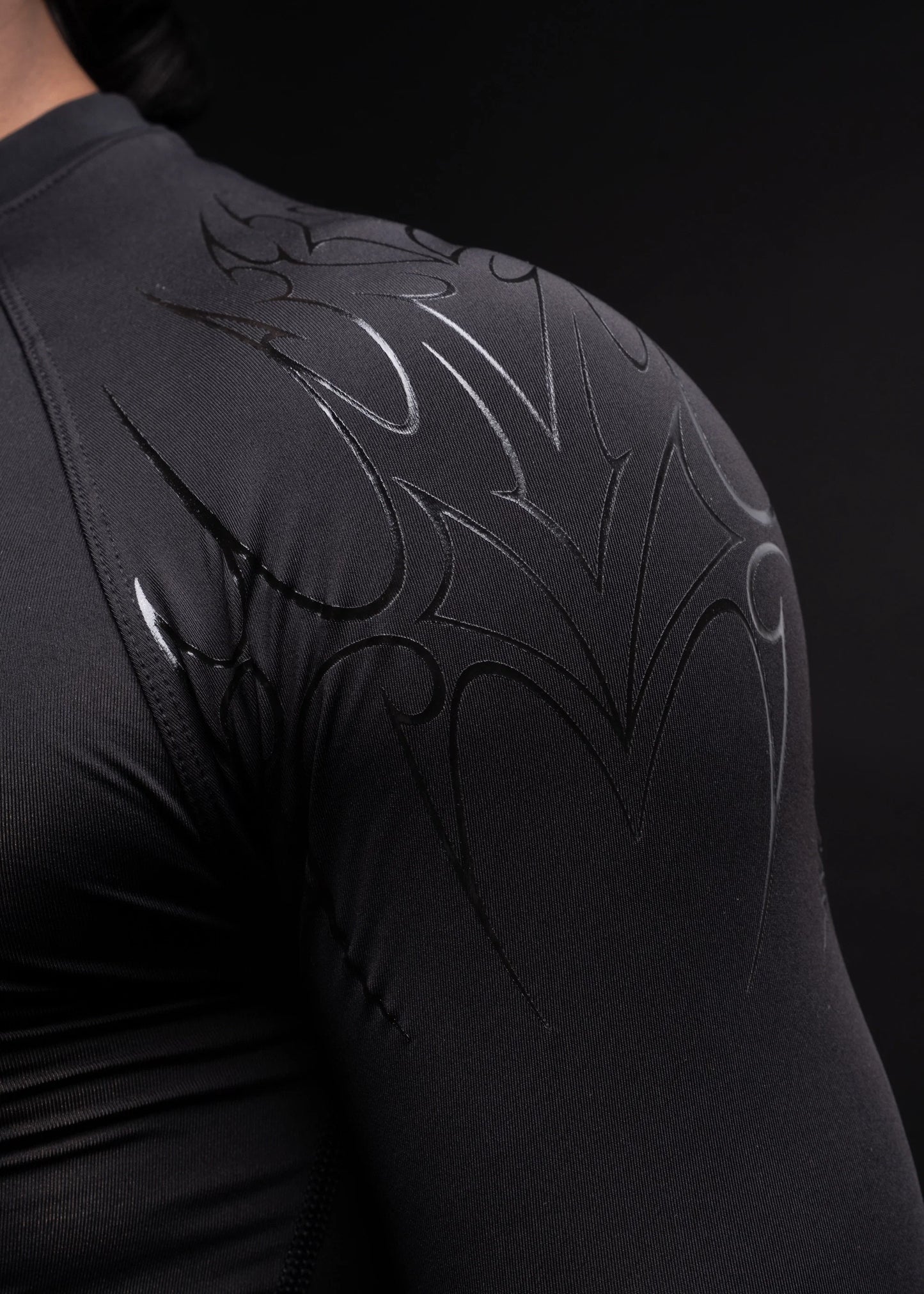Feral Blood full sleeve compression tee, worn