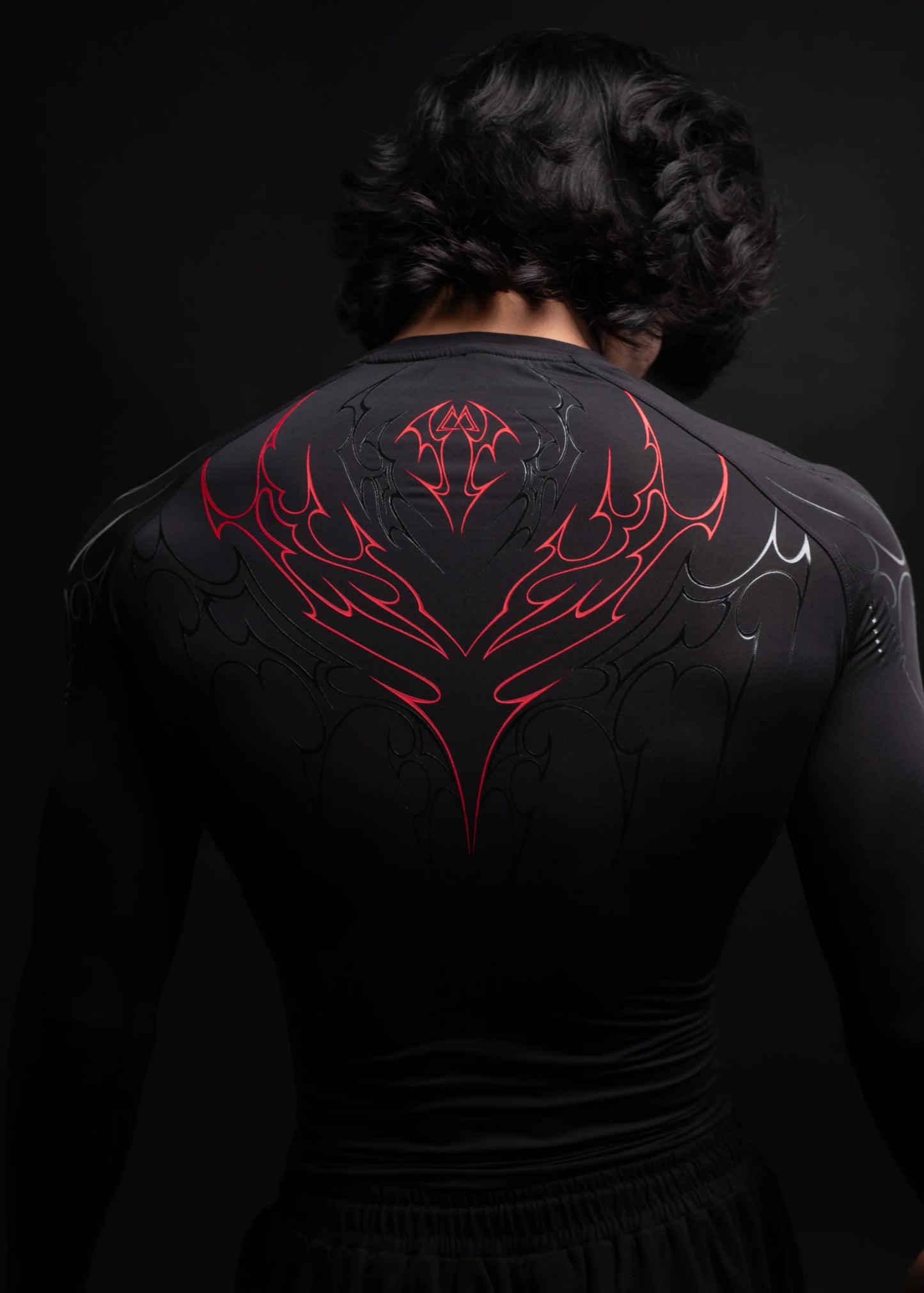 Feral Blood full sleeve compression tee, print detail