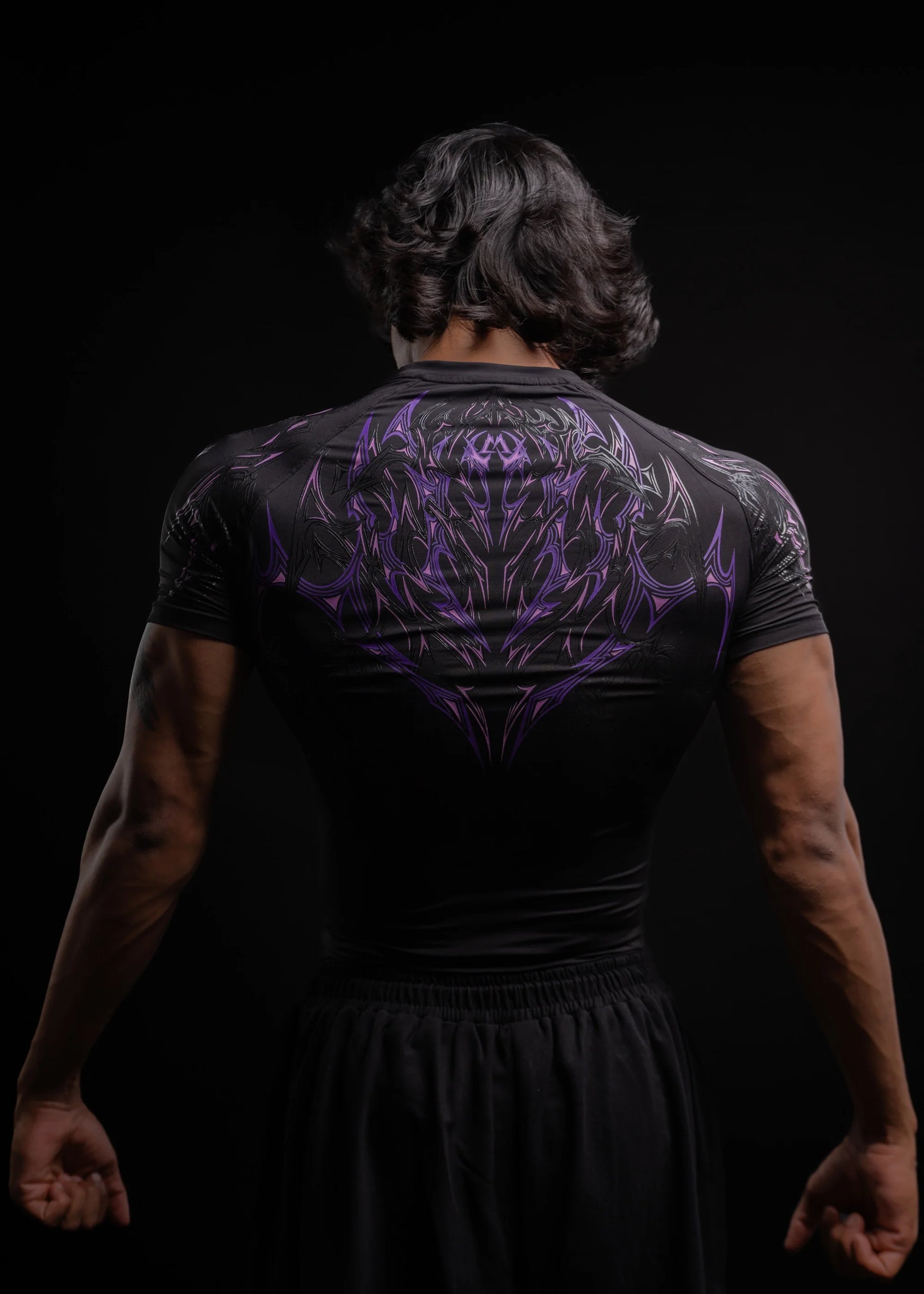 WarLord Nebula half sleeve compression tee, worn