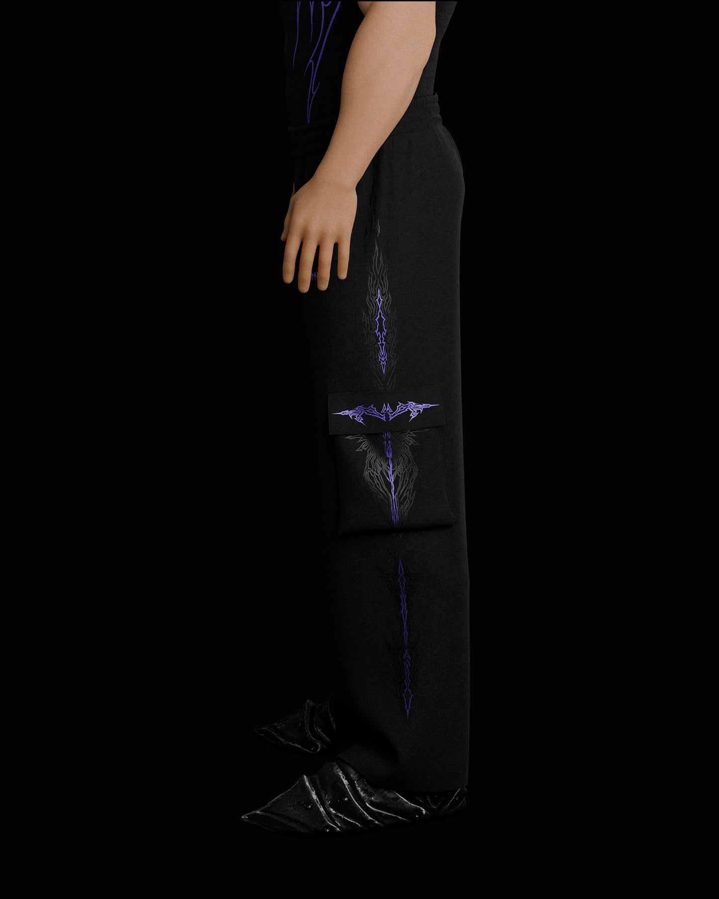 FeralWalk Oversized Cargo Joggers - Purple