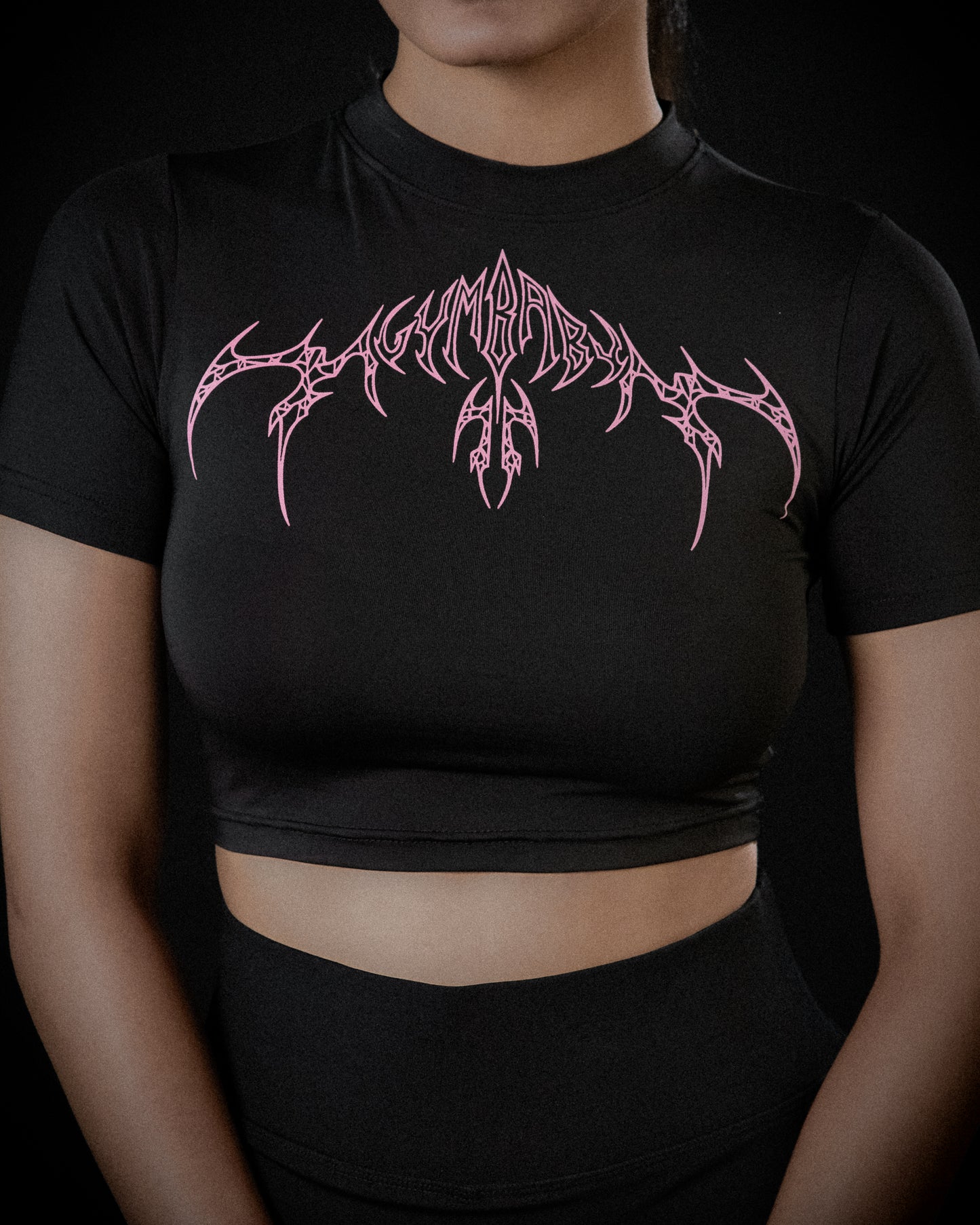 SpiderLily Half Sleeve Compression Crop Top